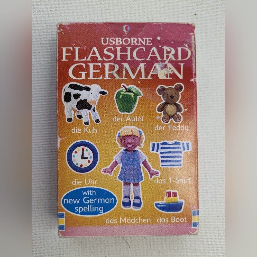 Vintage RARE Usborne German Flash Cards Vocabulary Ages 2-9 Y-1